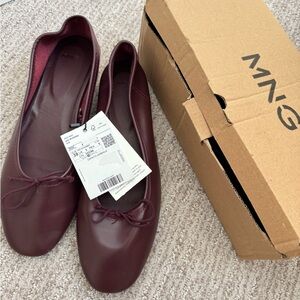 Mango Women's Deep Burgundy Flats